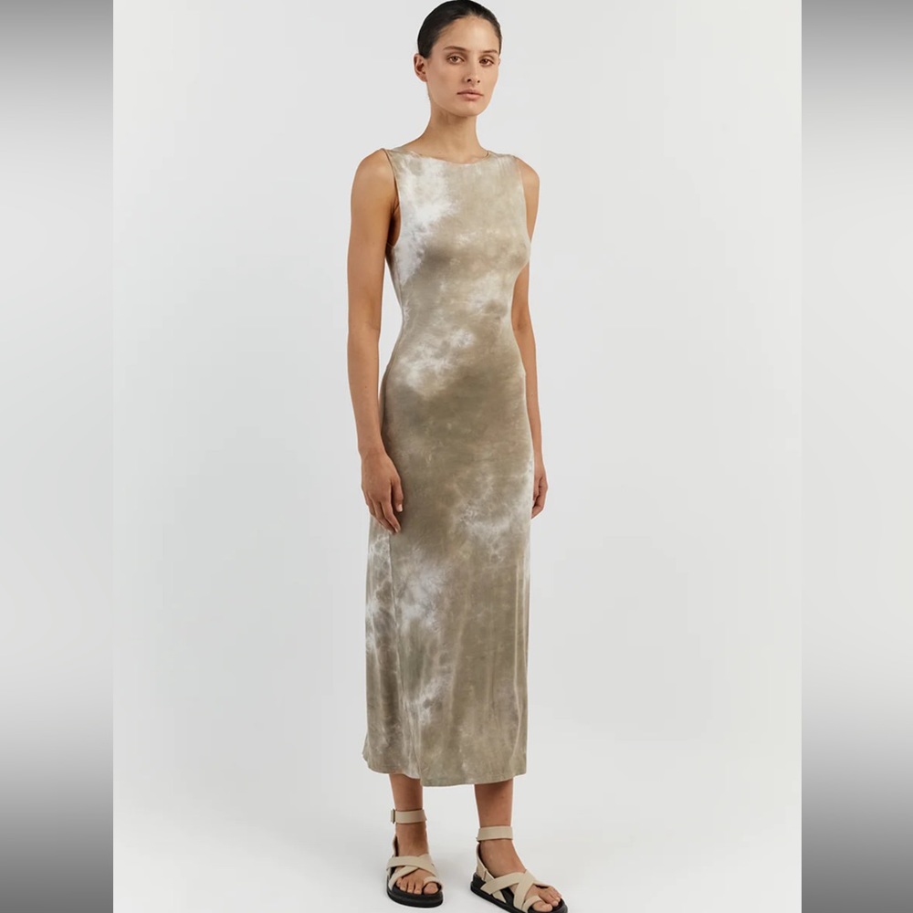 DISSH CASPER MOSS TIE DYE MIDI DRESS